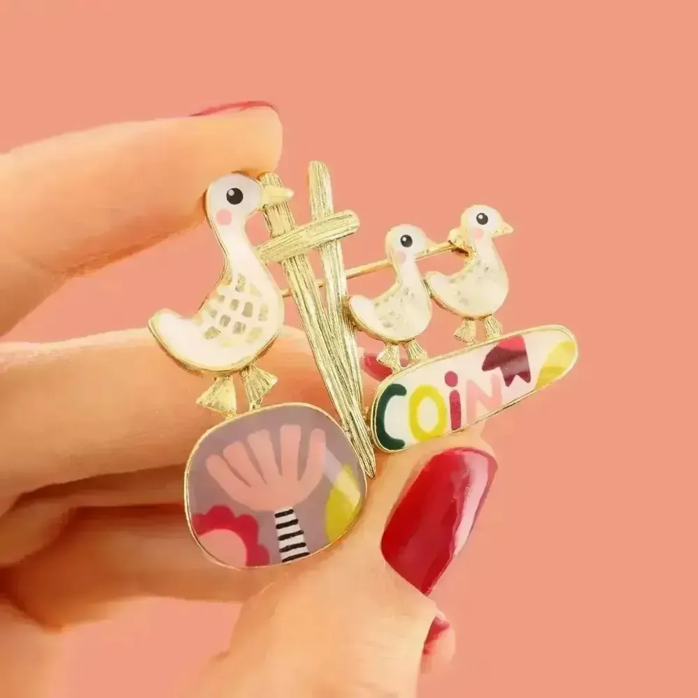 Bijoux - BROCHE PLUME COULEUR DORE MULTI - ILARIA.I