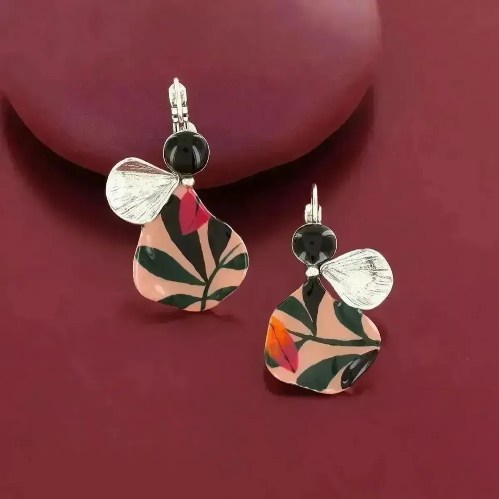 Bijoux - DORMEUSES AMAZONE COULEUR ARGENT ROSE - ILARIA.I