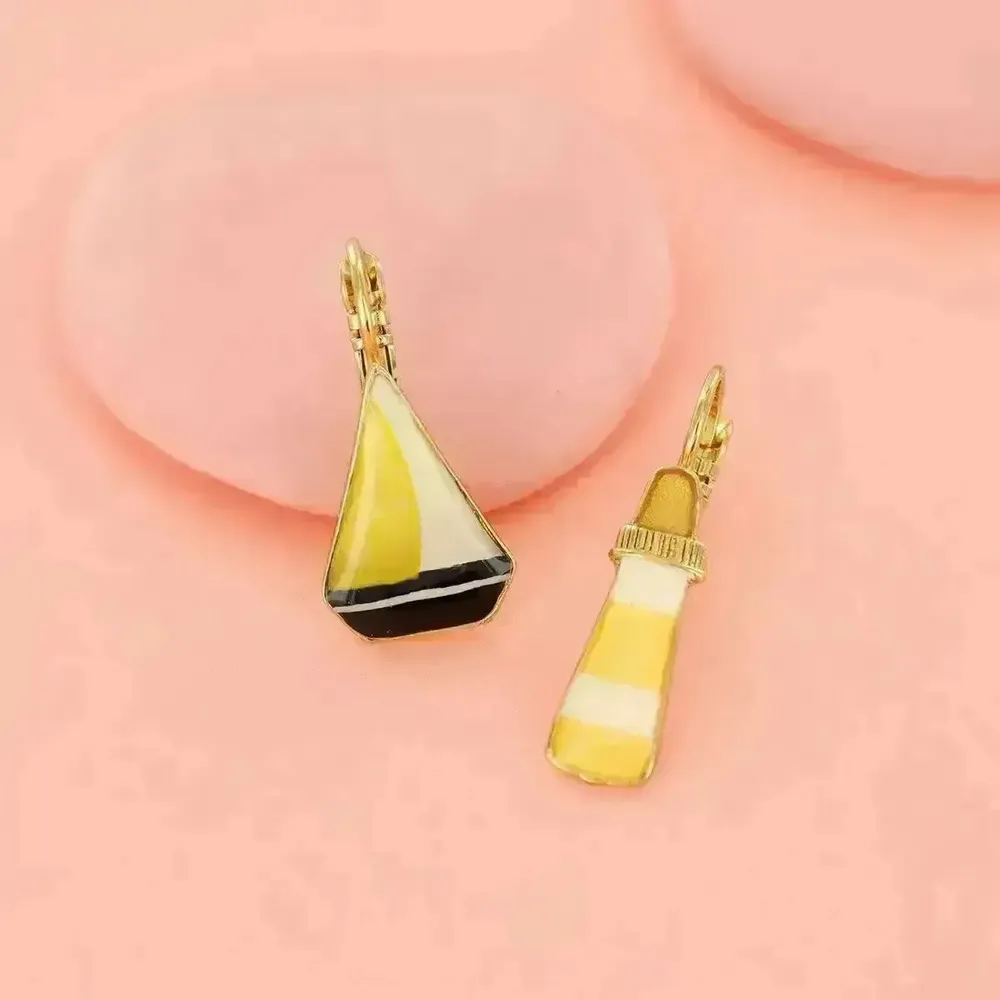 Bijoux - DORMEUSES HORIZON COULEUR DORE JAUNE - ILARIA.I