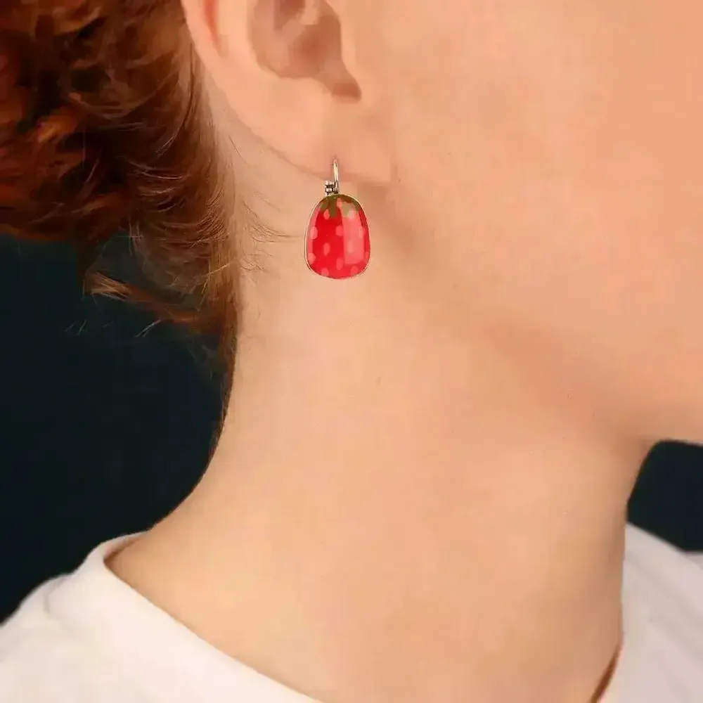 Jewelry - DORMEUSES DELICE COULEUR ARGENT ROUGE - ILARIA.I