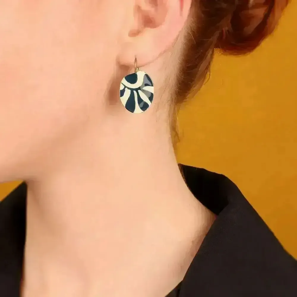 Bijoux - DORMEUSES KALY COULEUR BRONZE BLEU - ILARIA.I