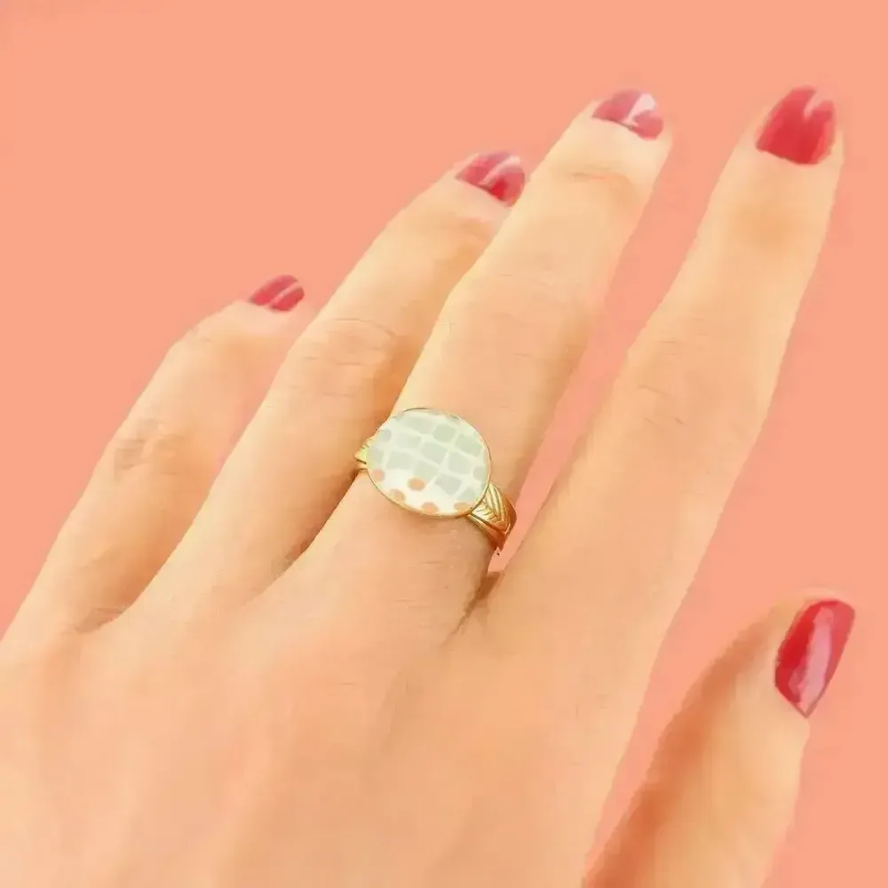 Bijoux - BAGUE PLUME COULEUR DORE BLEU - ILARIA.I