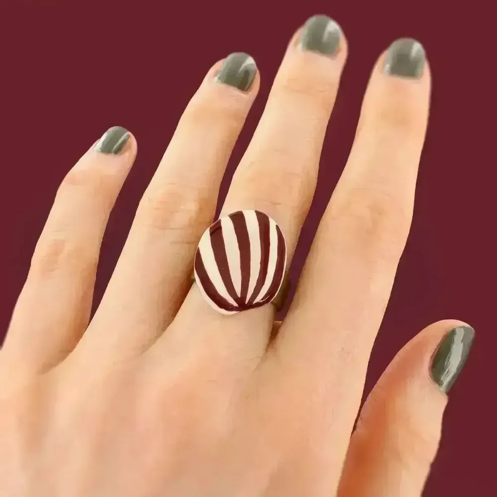 Bijoux - BAGUE KALY COULEUR BRONZE ROUGE - ILARIA.I