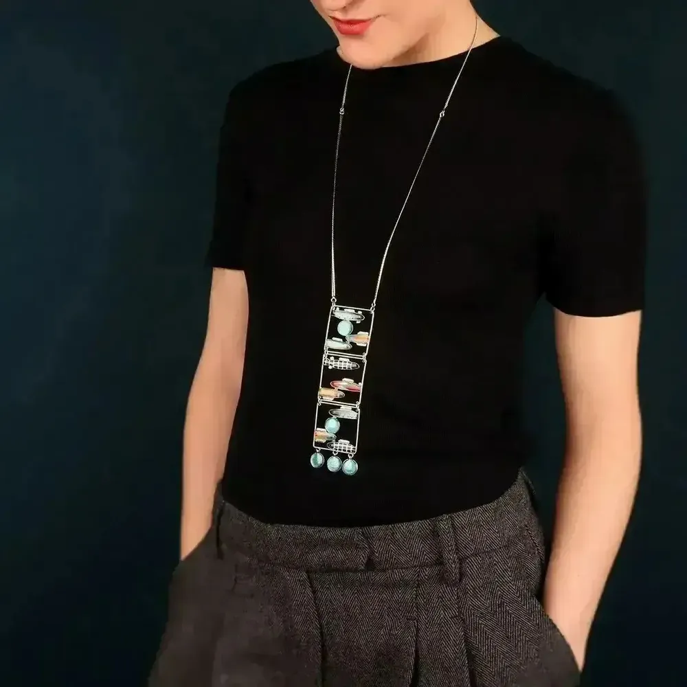 Jewelry - BLUE SILVER MULTI COLOR NECKLACE - ILARIA.I