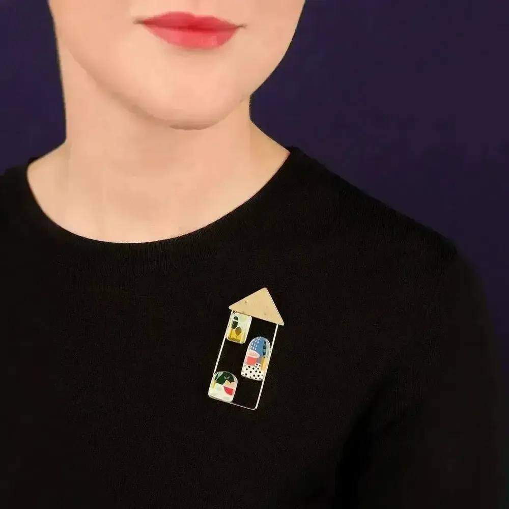 Bijoux - BROCHE CURIEUSE COULEUR DORE MULTI - ILARIA.I