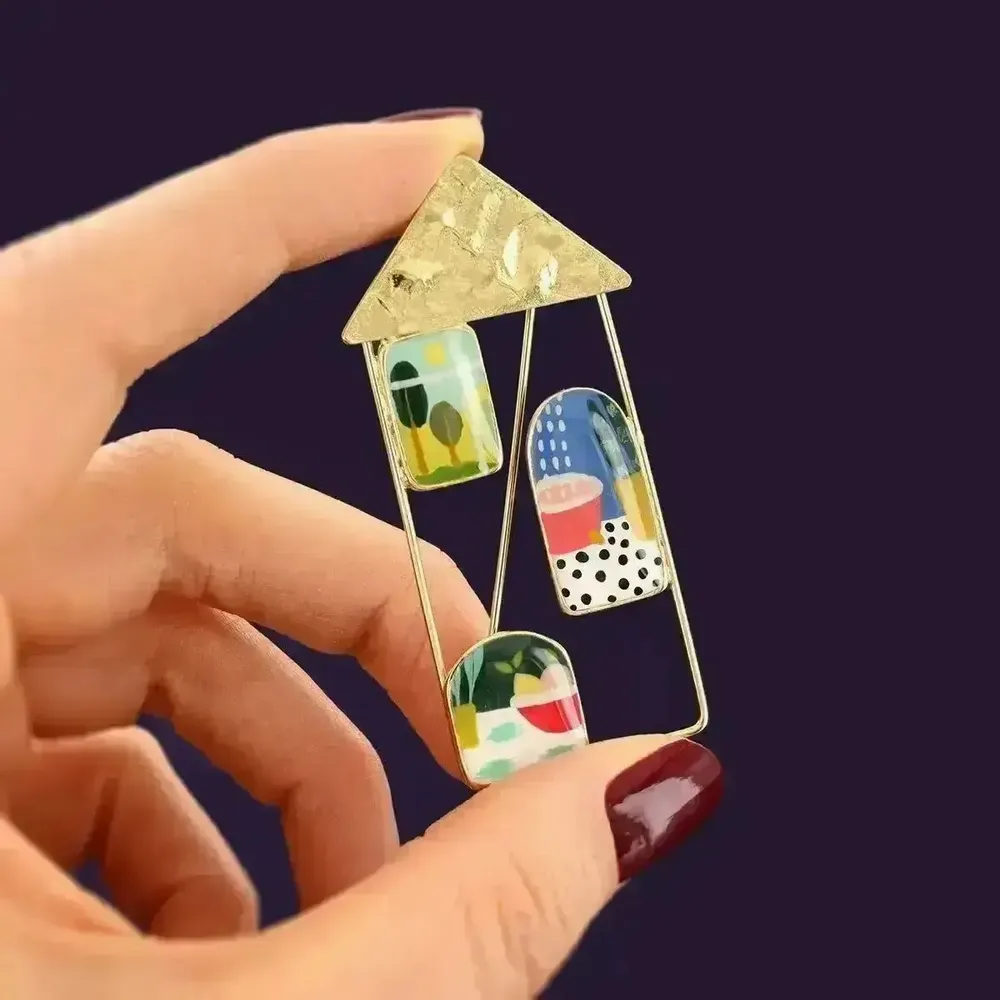 Bijoux - BROCHE CURIEUSE COULEUR DORE MULTI - ILARIA.I
