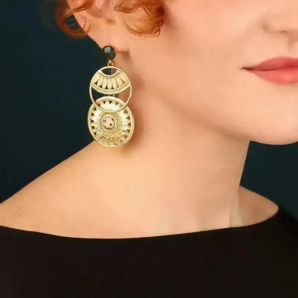 Bijoux - PUCES SOLEDAD COULEUR DORE VERT - ILARIA.I