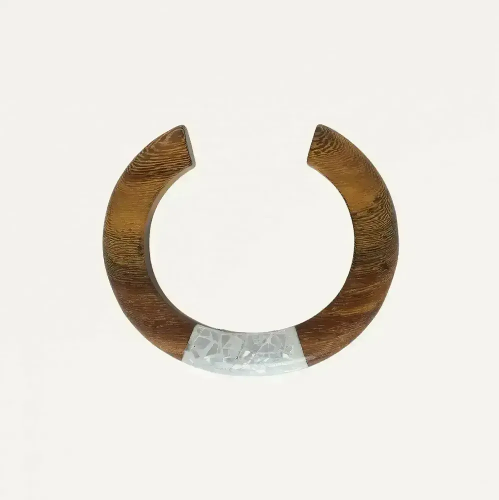 Jewelry - Wood & shell rigid bracelet - Okawa - ILARIA.I