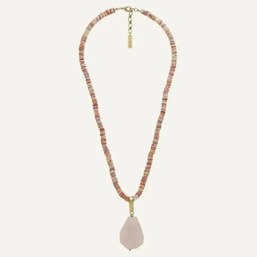 Bijoux - Collier long pendentif quartz rose - Spiaggia Rosa - ILARIA.I
