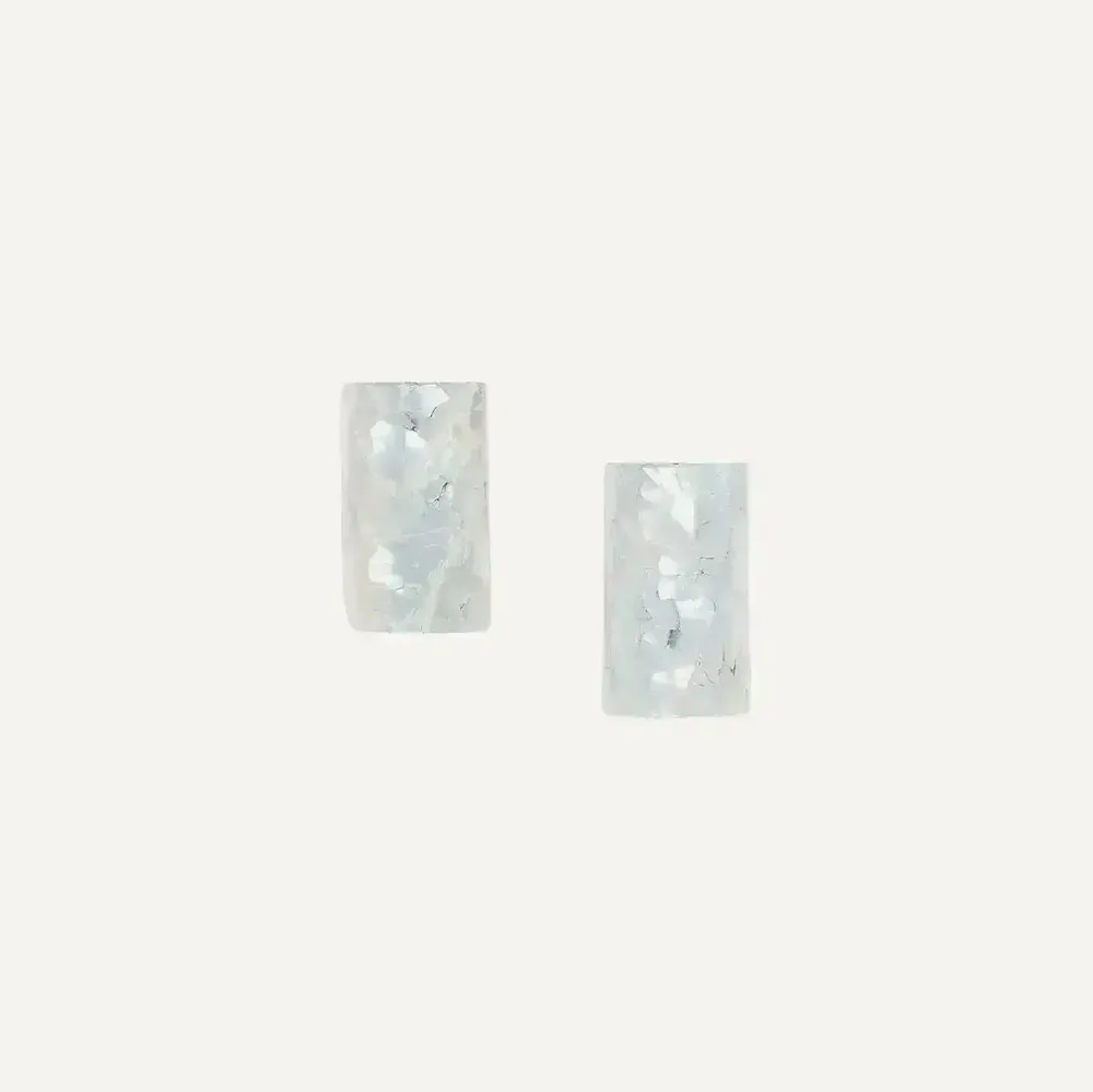 Bijoux - Boucles d'oreilles puces tube cracking nacre - Okawa - ILARIA.I