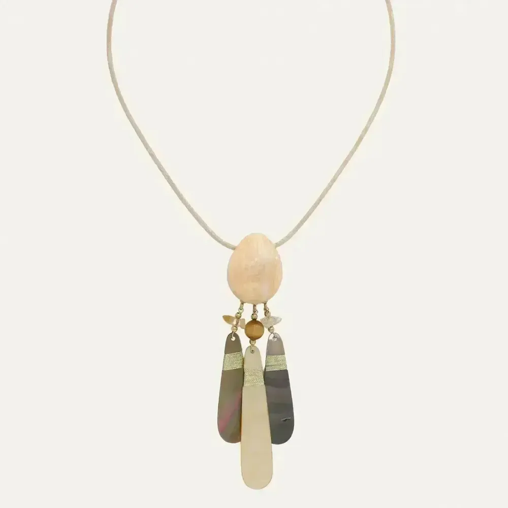 Bijoux - Collier pendentif 3 éléments en Nacre - Alegria Beach - ILARIA.I