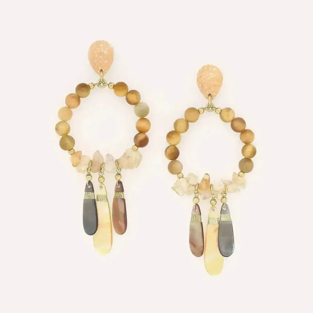 Jewelry - Gypsy post earrings with 3 dangles - Alegria Beach - ILARIA.I