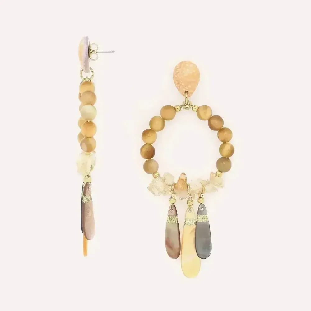 Jewelry - Gypsy post earrings with 3 dangles - Alegria Beach - ILARIA.I