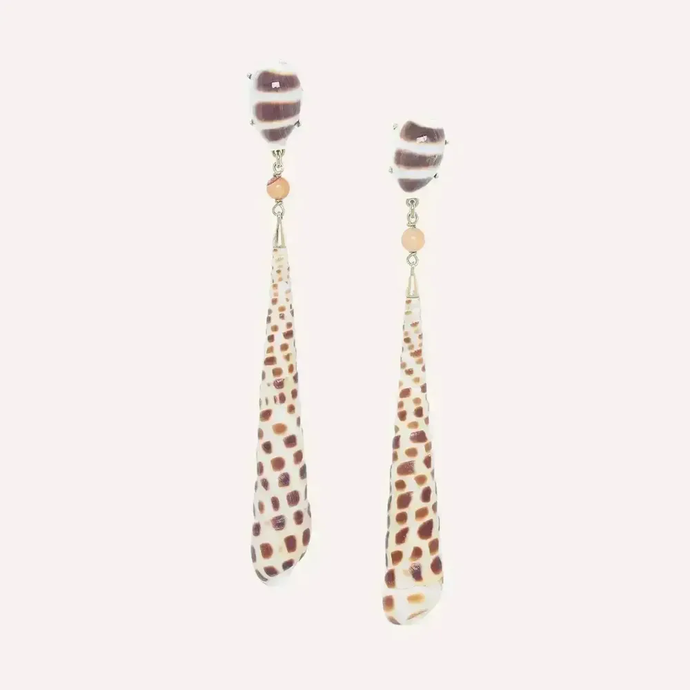Bijoux - Boucles d'oreilles poussoir pendant TEREBRA AREOLATA - Alona - ILARIA.I
