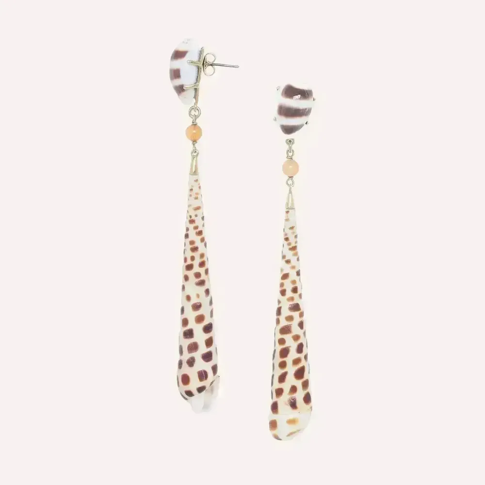 Bijoux - Boucles d'oreilles poussoir pendant TEREBRA AREOLATA - Alona - ILARIA.I