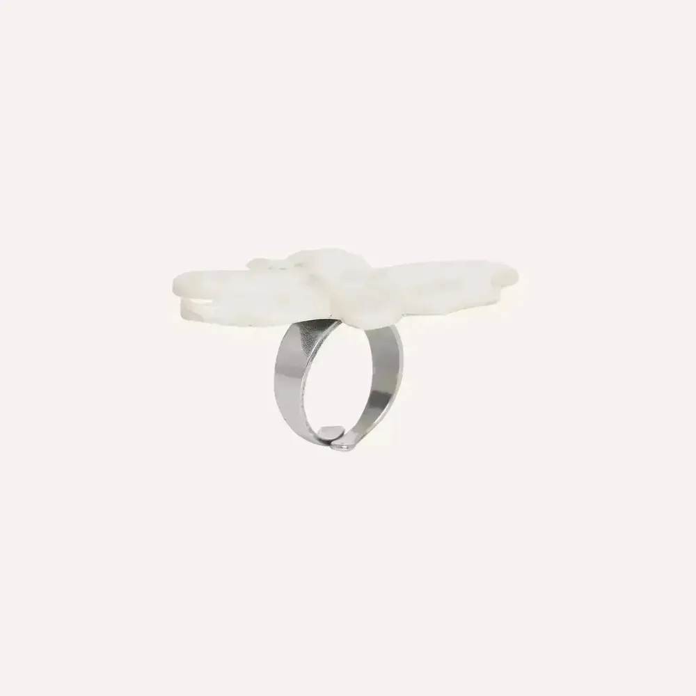 Jewelry - Adjustable flower & stem ring - Lis Blanc - ILARIA.I