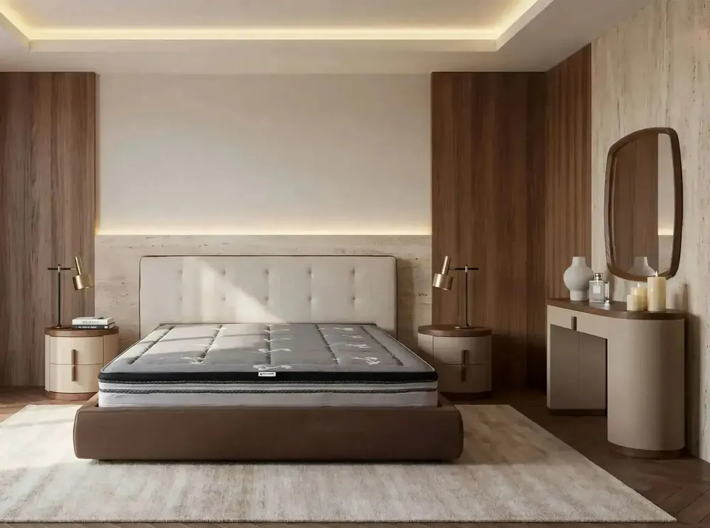 Literie pour hôtels - Matelas hybride en latex naturel avec ressorts ensachés indépendants 160x200 - ILARIA.I