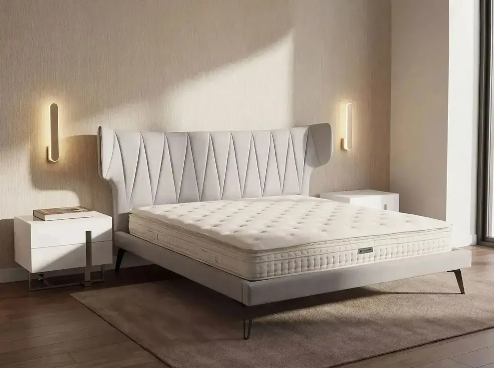 Literie pour hôtels - Matelas hybride en latex naturel avec mini ressorts et ressorts ensachés 7 zones 180x200 - ILARIA.I