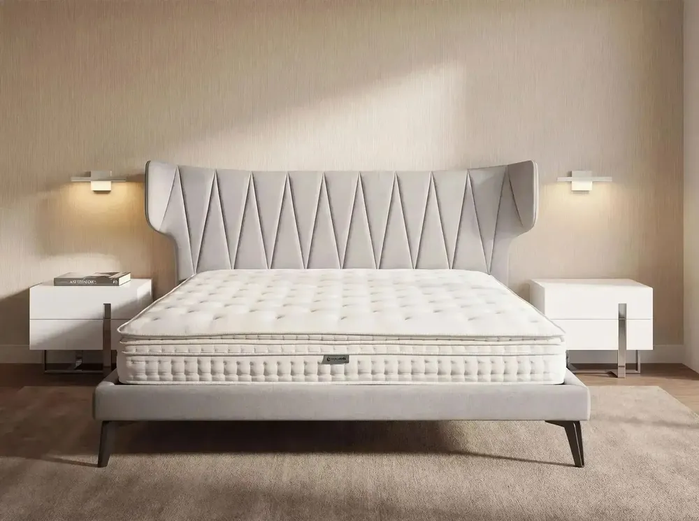 Literie pour hôtels - Matelas hybride en latex naturel avec mini ressorts et ressorts ensachés 7 zones 180x200 - ILARIA.I