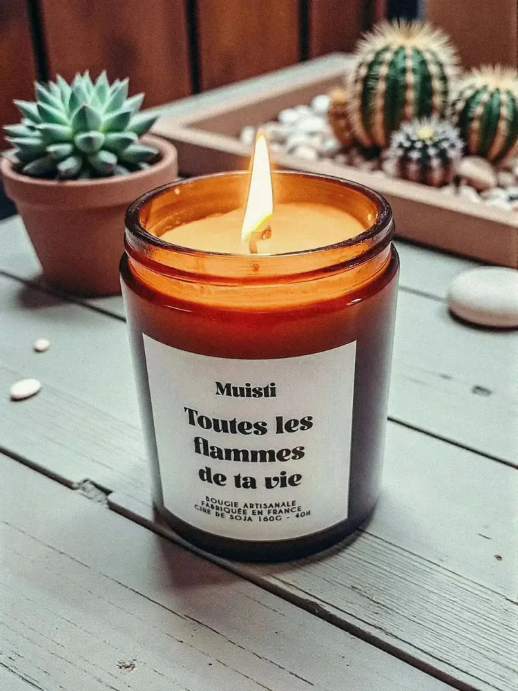 Objets de décoration - Bougie Parfumée - Toutes les flammes de ta vie - Musc blanc – 160g - ILARIA.I