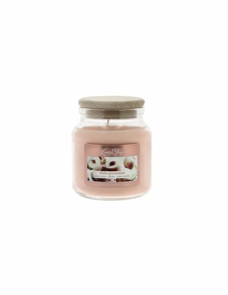 Bougies - Bougie Cire Colorée 145 g Pêche Gourmande - LES LUMIERES DU TEMPS