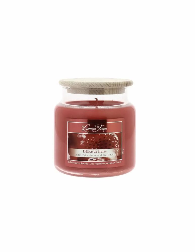 Bougies - Bougie Cire Colorée 430 g Délice de Fraise - LES LUMIERES DU TEMPS