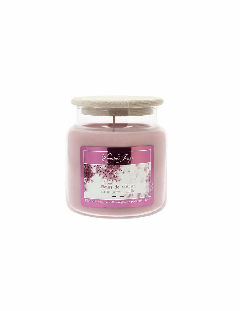 Bougies - Bougie Cire Colorée 430 g Fleurs de Cerisier - LES LUMIERES DU TEMPS