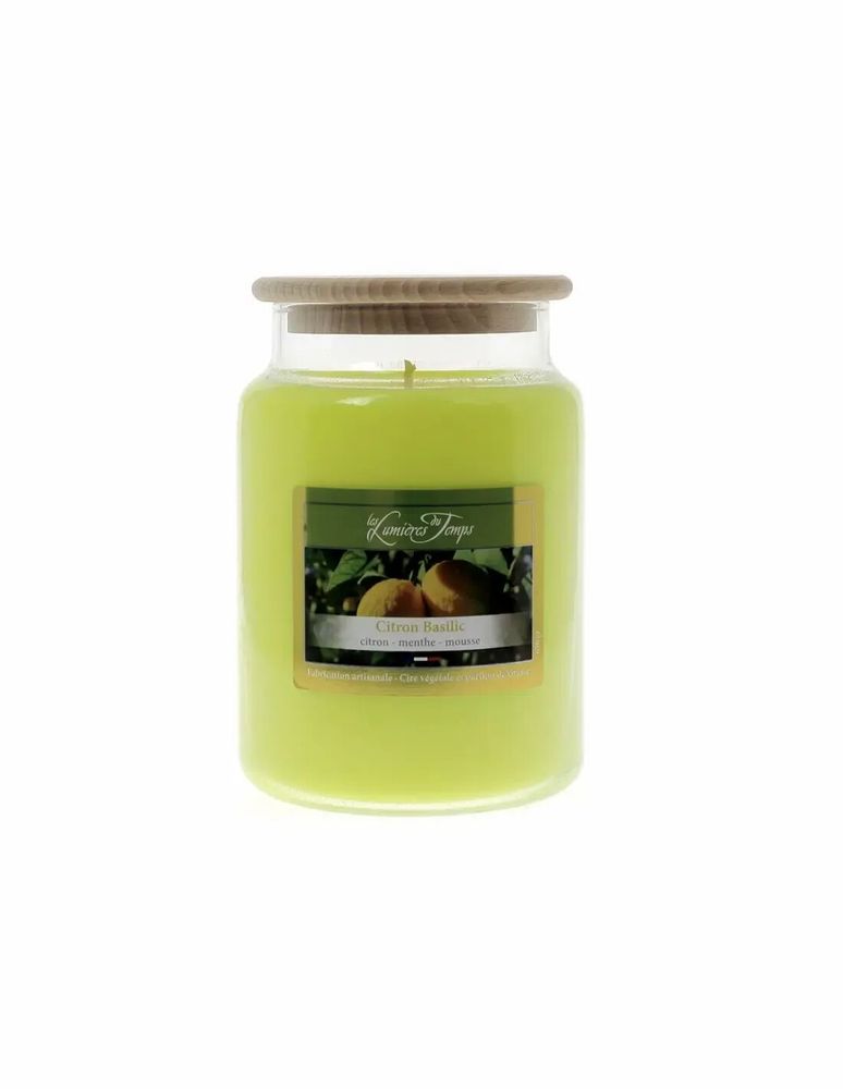 Bougies - Bougie Cire Colorée 670 g Citron Basilic - LES LUMIERES DU TEMPS
